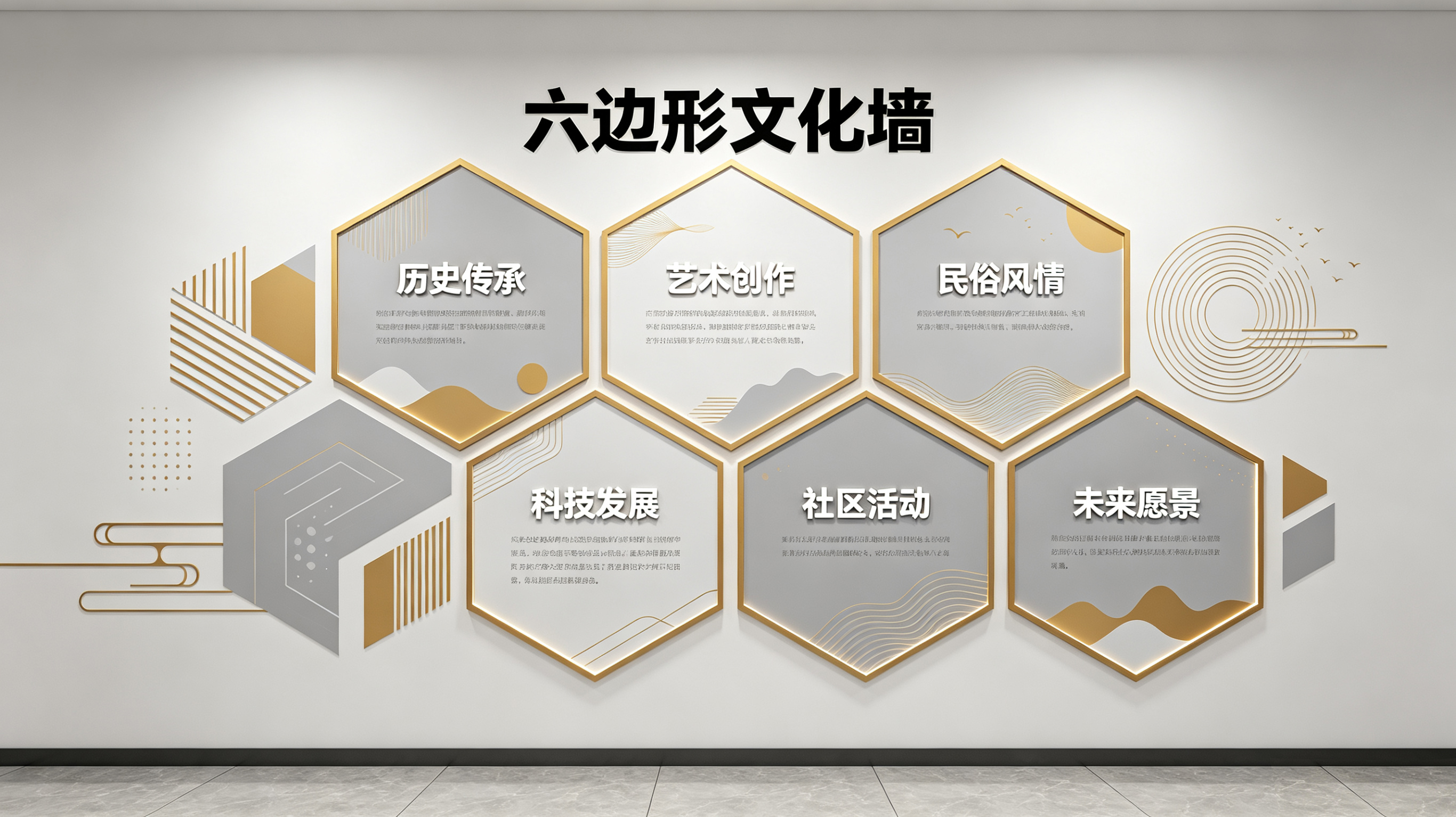 宁化企业文化墙 | 六边形信息美学